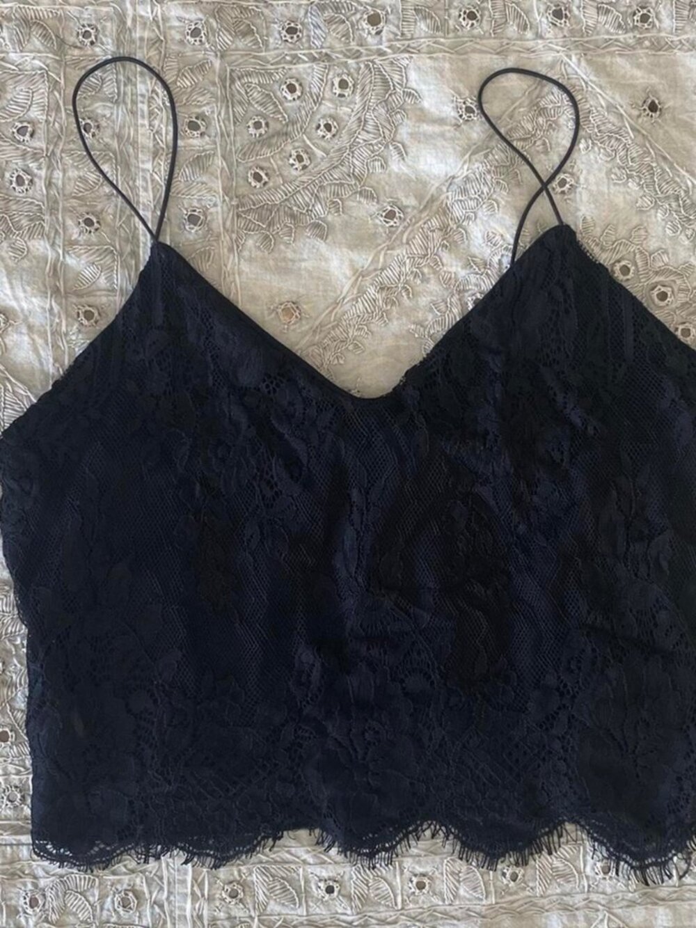 boohoo black lace tank top